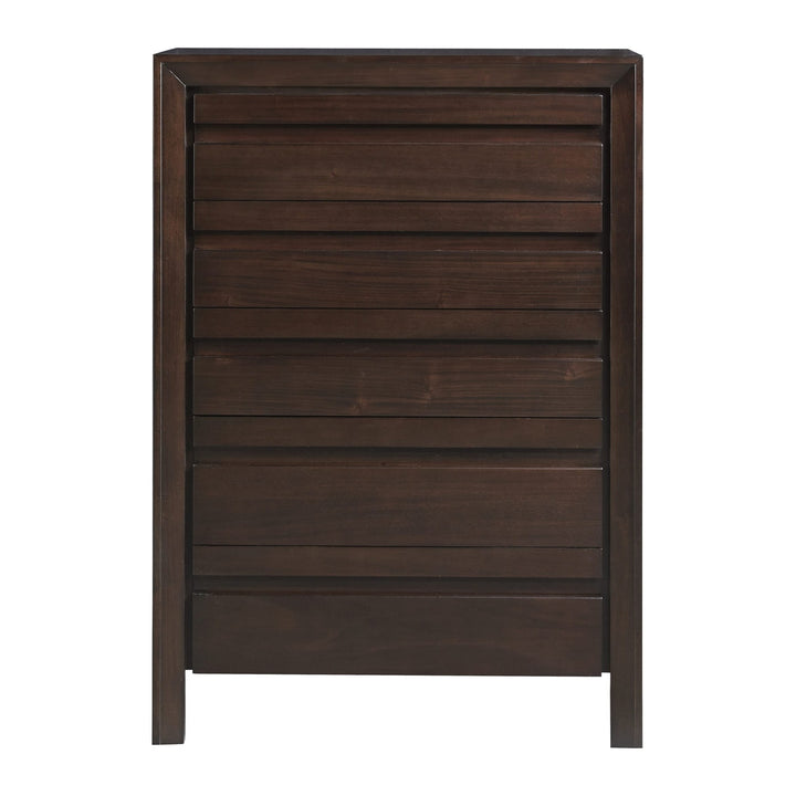 Element Five Drawer Chest by Modus in Chocolate Brown — on a white background