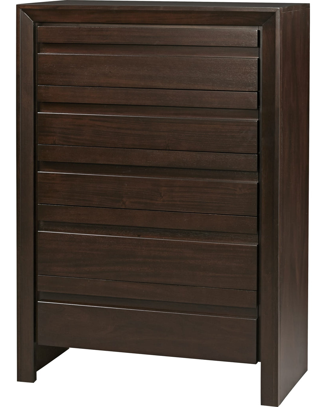 Element Five Drawer Chest in Chocolate Brown — on a white background