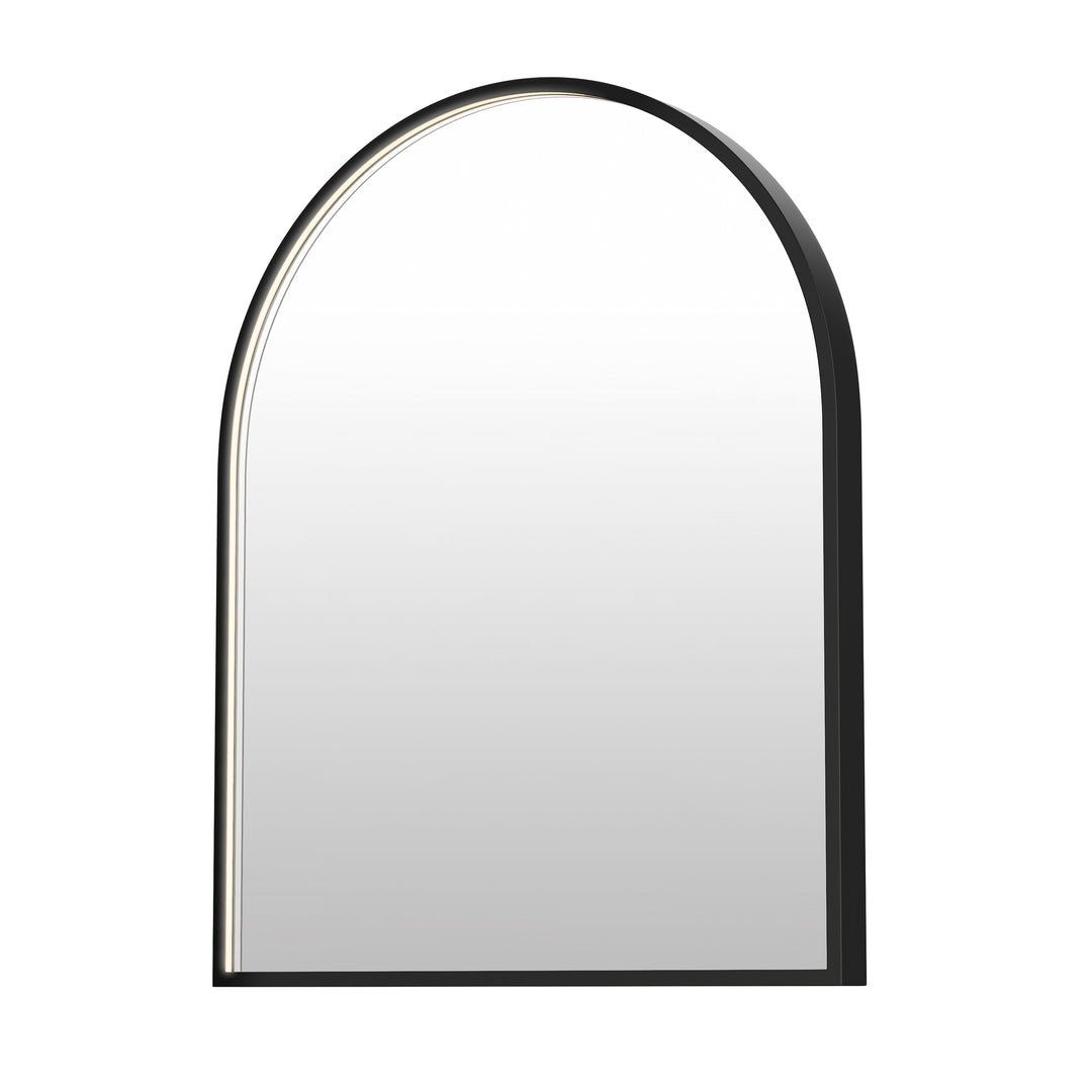 Elisse Arch 24" x 30" LED Mirror by ET2 Lighting in Black, front view