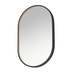 Elisse Oval 20" x 32" LED Mirror by ET2 Lighting in Black, front view
