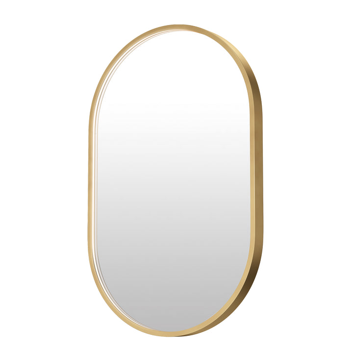 Elisse Oval 20" x 32" LED Mirror by ET2 Lighting in Gold finish