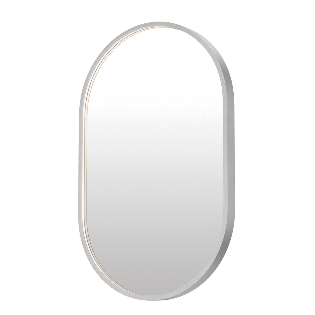 Elisse Oval 20" x 32" LED Mirror by ET2 Lighting in Satin Nickel finish