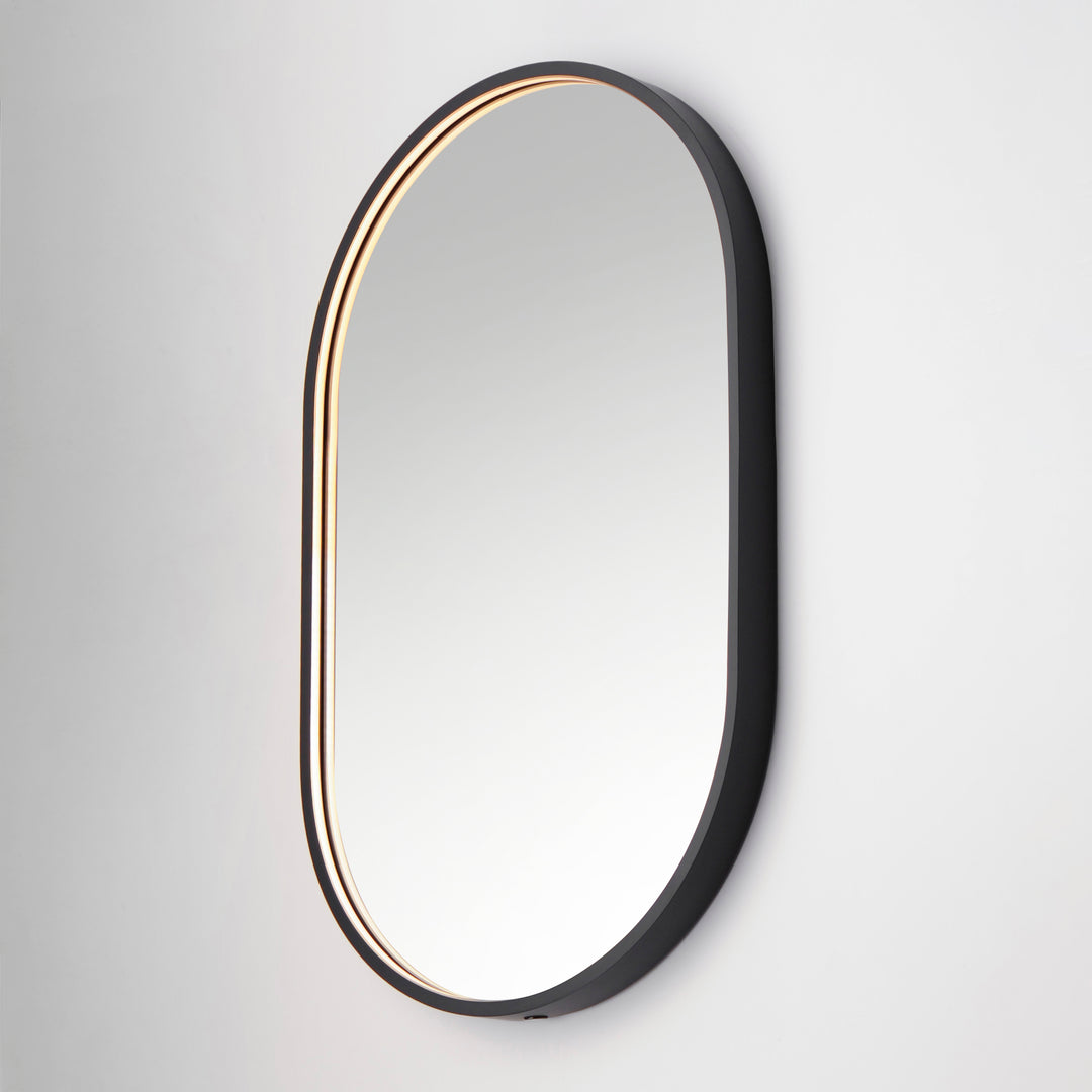 Elisse Oval 20" x 32" LED Mirror by ET2 Lighting, styled view 1