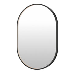 Elisse Oval 24" x 36" LED Mirror by ET2 Lighting in Black, front view