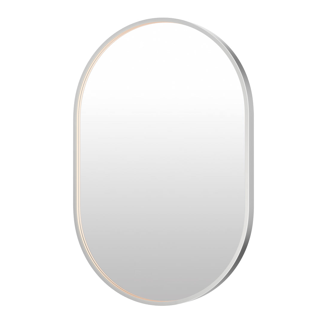 Elisse Oval 24" x 36" LED Mirror by ET2 Lighting in Satin Nickel finish