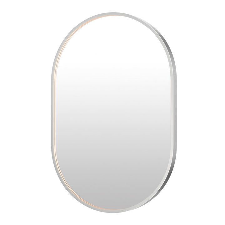 Elisse Oval 24" x 36" LED Mirror by ET2 Lighting in Satin Nickel finish