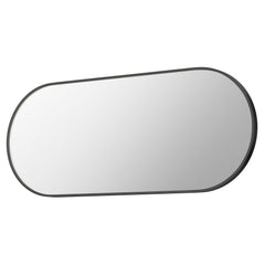 Elisse Oval 68" x 28" LED Mirror by ET2 Lighting in Black, front view