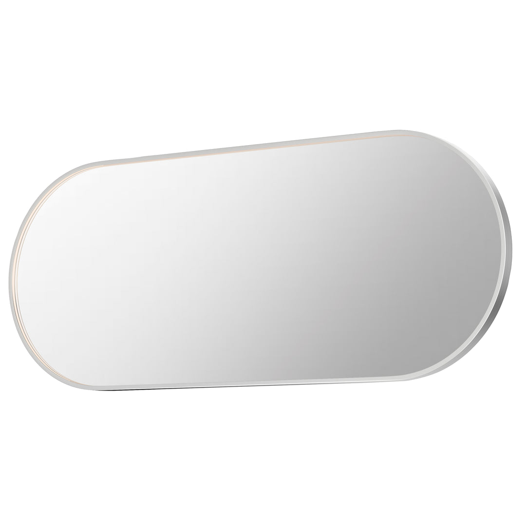 Elisse Oval 68" x 28" LED Mirror by ET2 Lighting in Satin Nickel finish