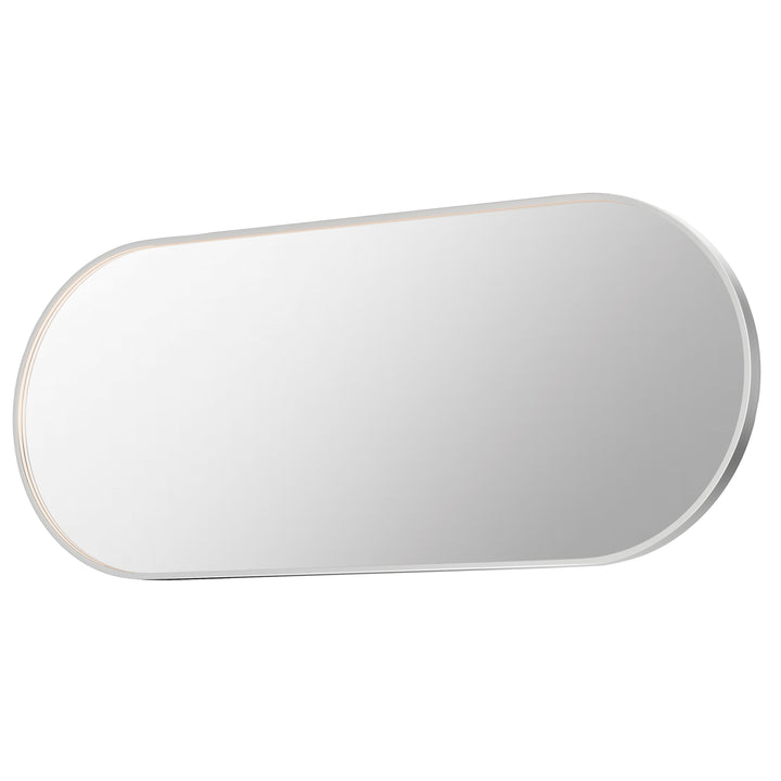 Elisse Oval 68" x 28" LED Mirror by ET2 Lighting in Satin Nickel finish
