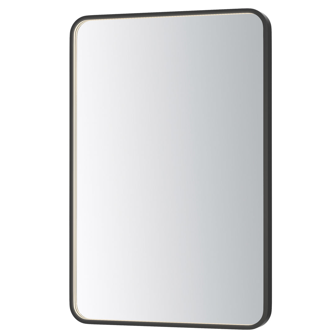 Elisse Rectangle 24" x 36" LED Mirror by ET2 Lighting in Black, front view