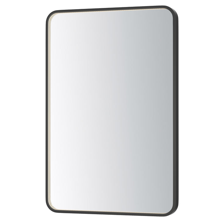 Elisse Rectangle 24" x 36" LED Mirror by ET2 Lighting in Black, front view