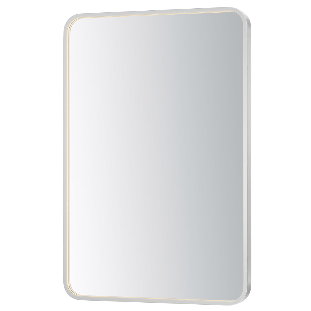 Elisse Rectangle 24" x 36" LED Mirror by ET2 Lighting in Satin Nickel finish