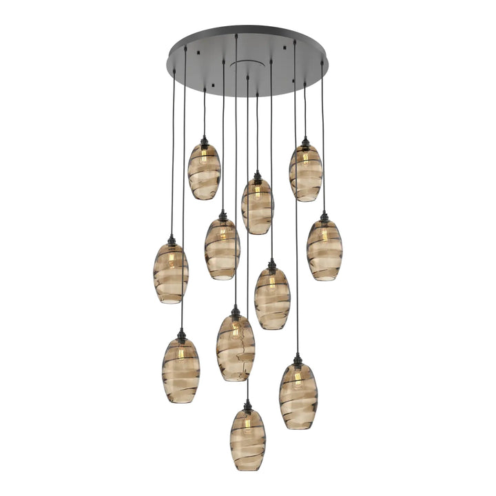 Ellisse Round Pendant Chandelier by Hammerton Studio, 11 Lights