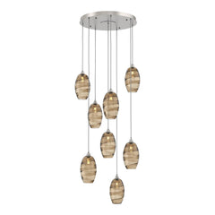 Ellisse Round Pendant Chandelier by Hammerton Studio in Beige Silver