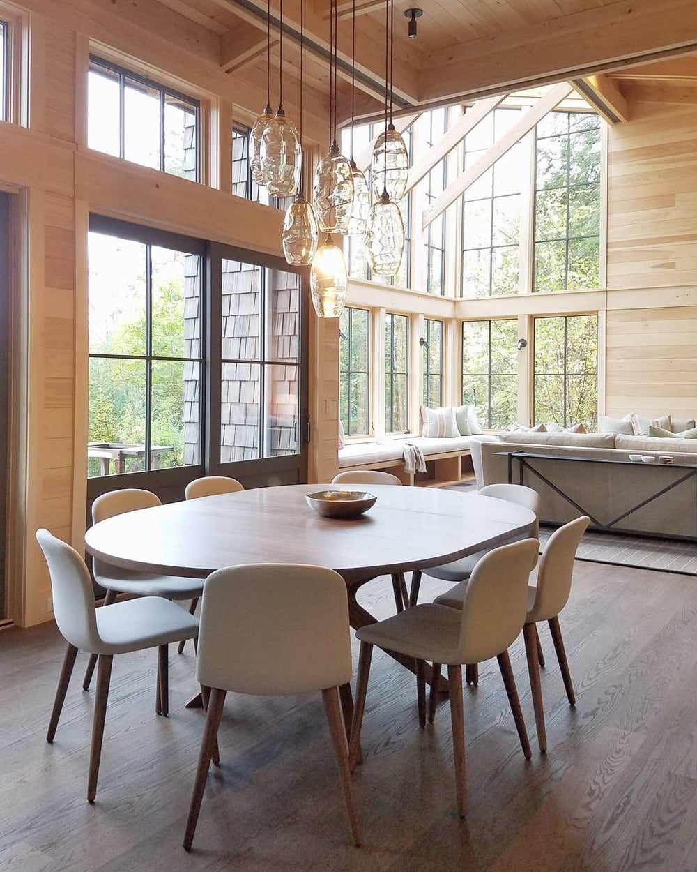 Ellisse Round Pendant Chandelier by Hammerton Studio in a styled interior