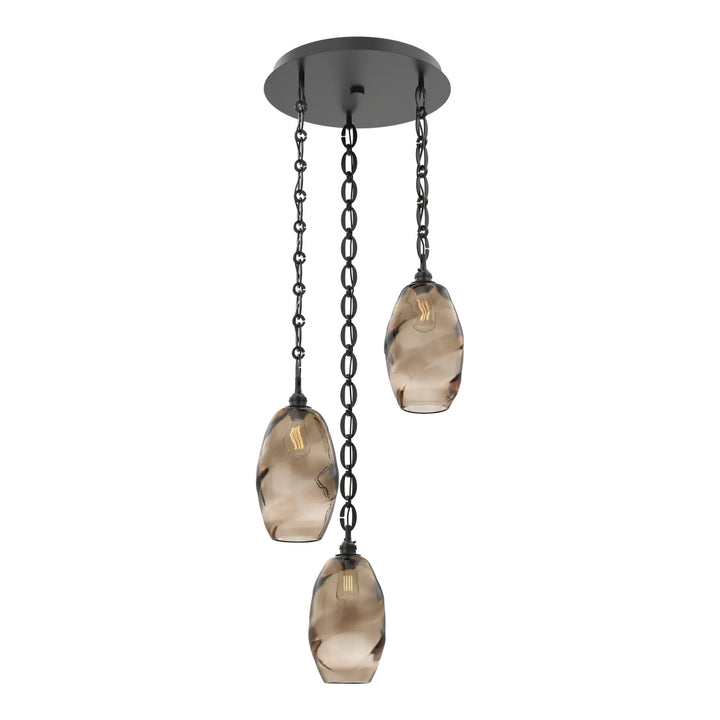 Ellisse Round Pendant Chandelier by Hammerton Studio in Matte Black on chain
