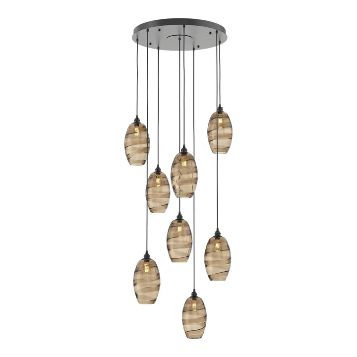 Ellisse Round Pendant Chandelier by Hammerton Studio in Matte Black