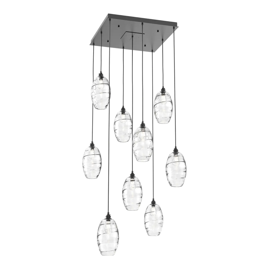 Ellisse Square Pendant Chandelier by Hammerton Studio in Matte Black