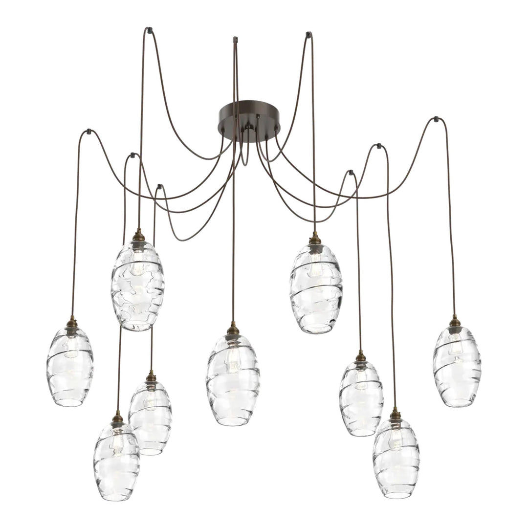 Ellisse Swag Chandelier by Hammerton Studio in Flat Bronze