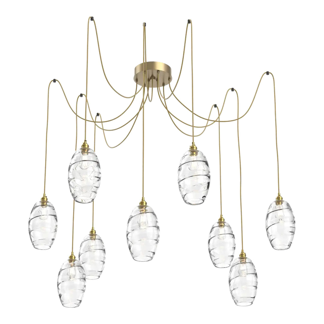 Ellisse Swag Chandelier by Hammerton Studio in Gilded Brass