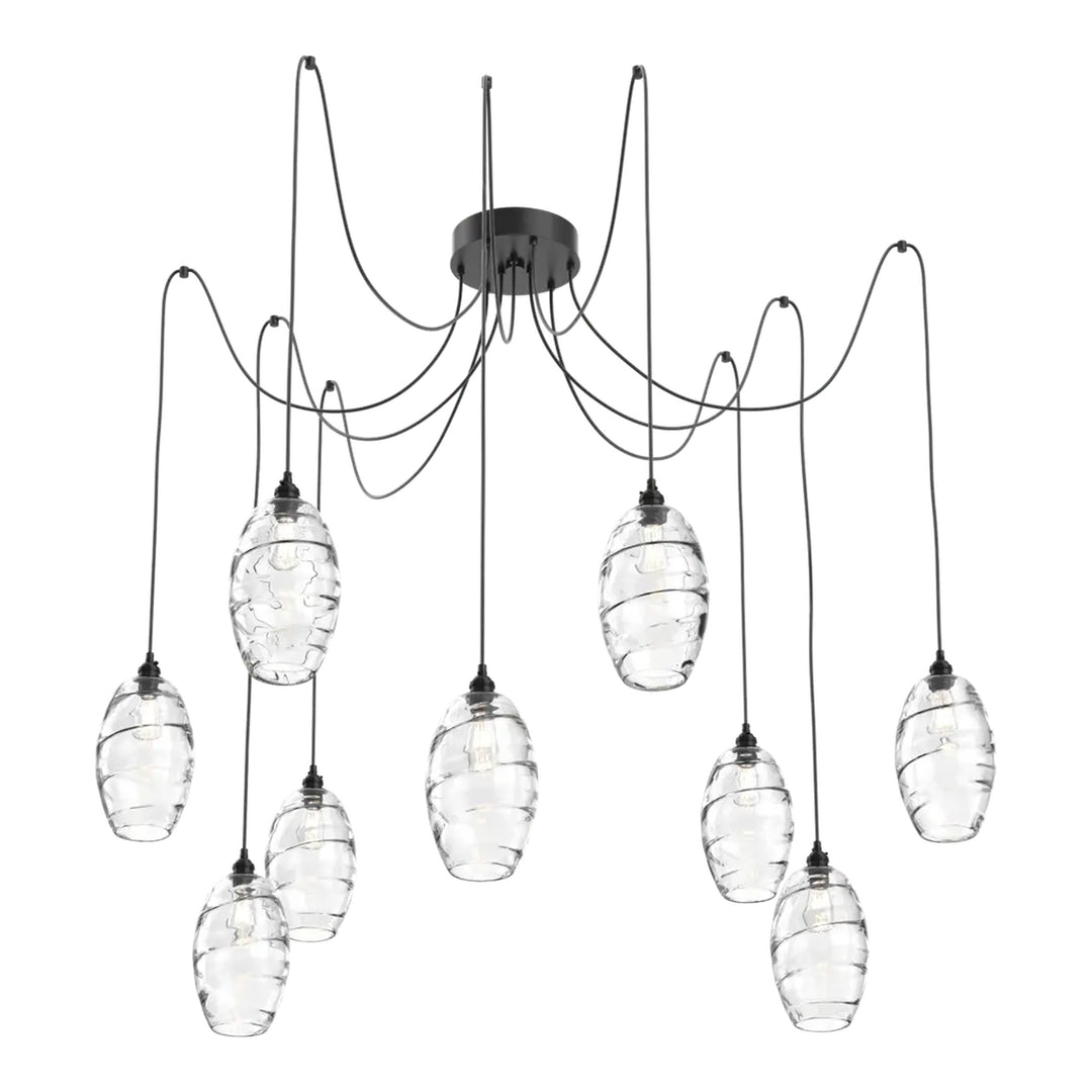 Ellisse Swag Chandelier by Hammerton Studio in Matte Black