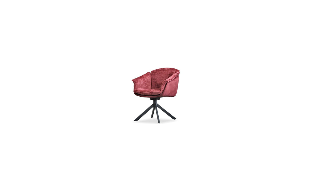ELOISE Dining Chair Swivel 180 Burgundy
