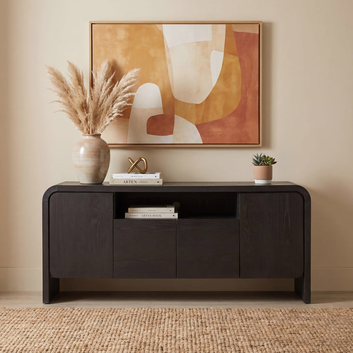 Elora 64" Entertainment Console in Jet — lifestyle photo