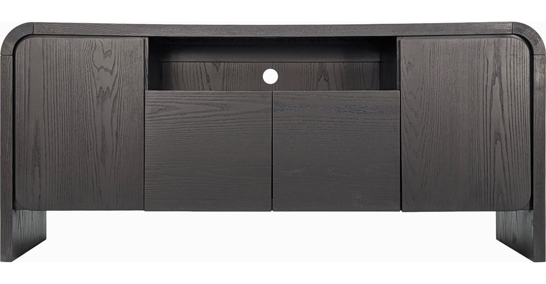Elora 64" Entertainment Console in Jet — product view on a white background