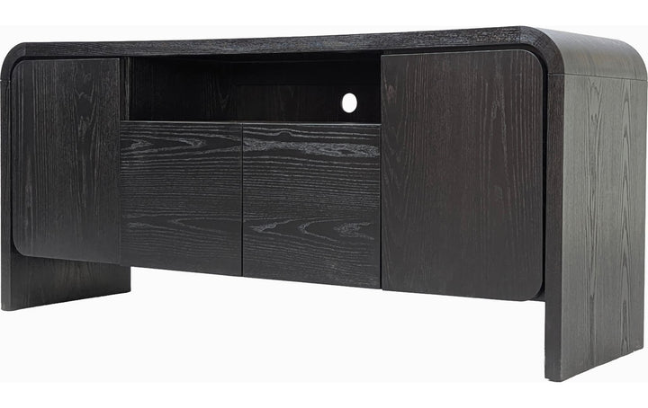 Elora 64" Entertainment Console in Jet — product view on a white background