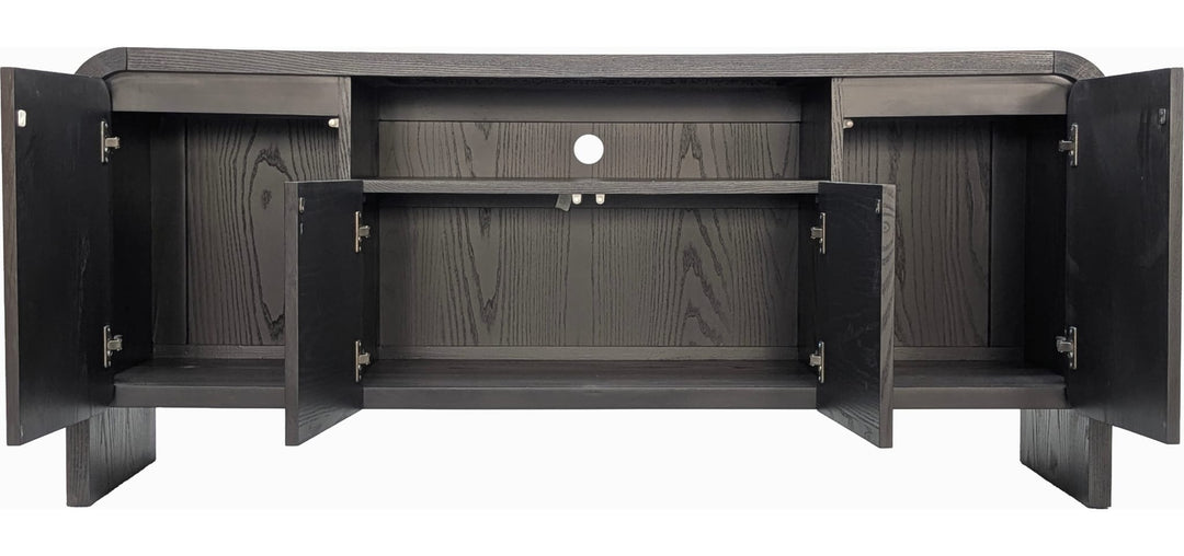 Elora 64" Entertainment Console in Jet — product view on a white background
