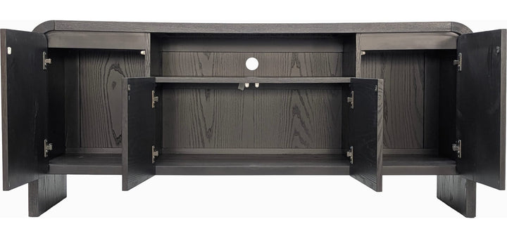 Elora 64" Entertainment Console in Jet — product view on a white background