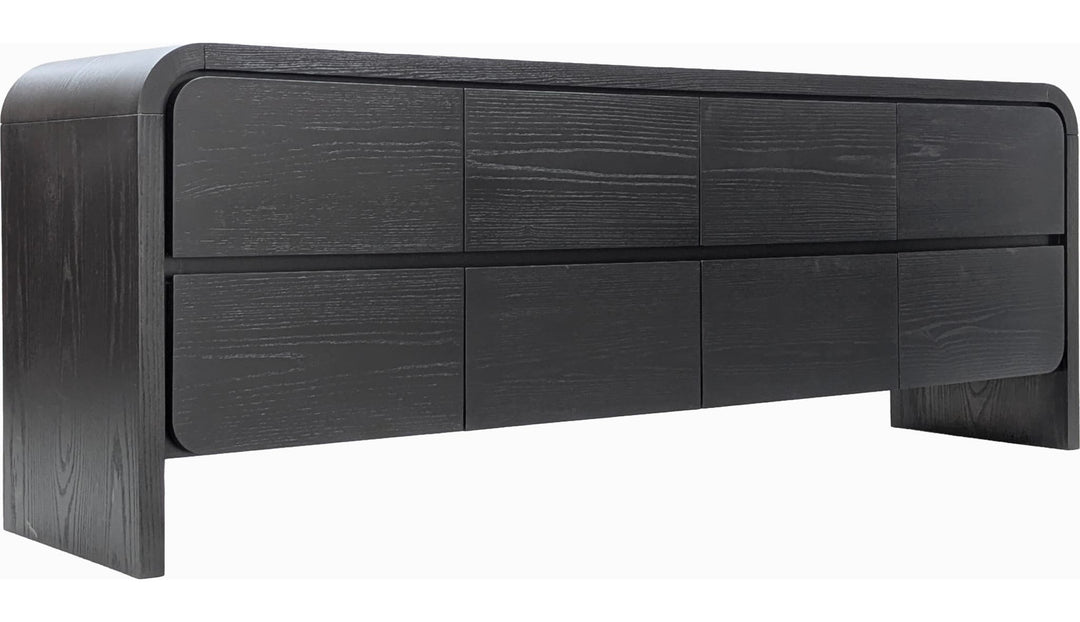 Elora 78" Entertainment Console in Jet — product view on a white background