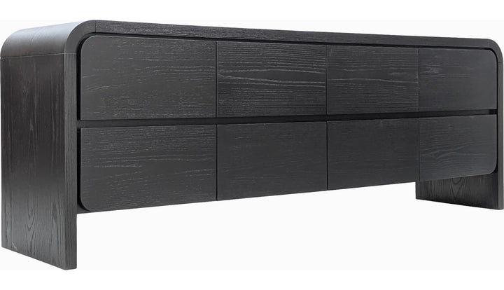 Elora 78" Entertainment Console in Jet — product view on a white background
