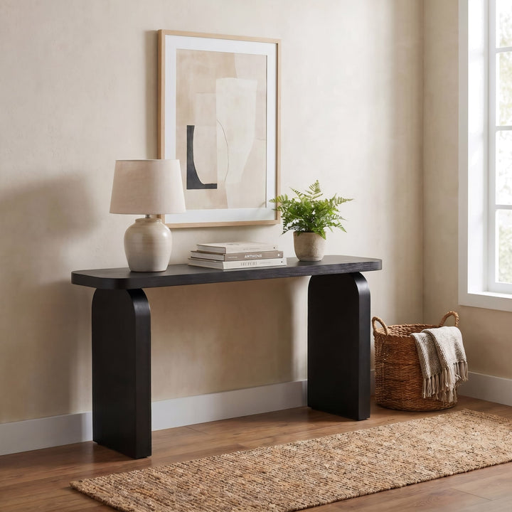 Elora Console Table in Jet — lifestyle photo
