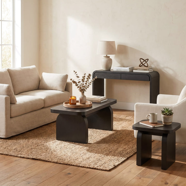 Elora Console Table in Jet — lifestyle photo