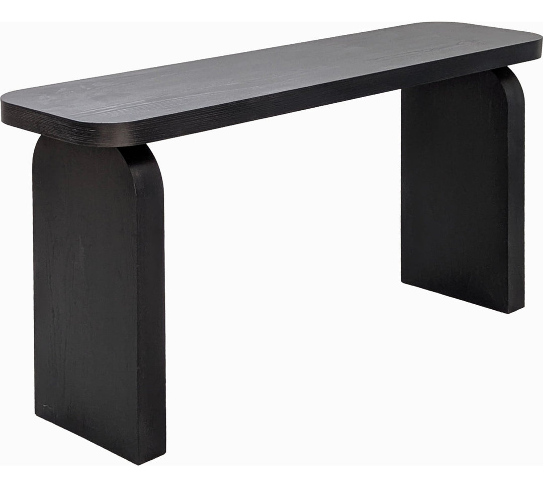 Elora Console Table in Jet — product view on a white background