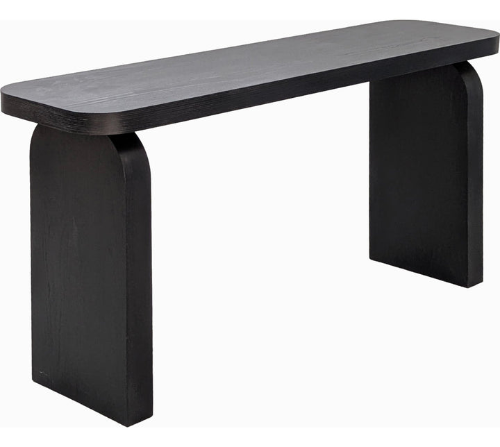 Elora Console Table in Jet — product view on a white background