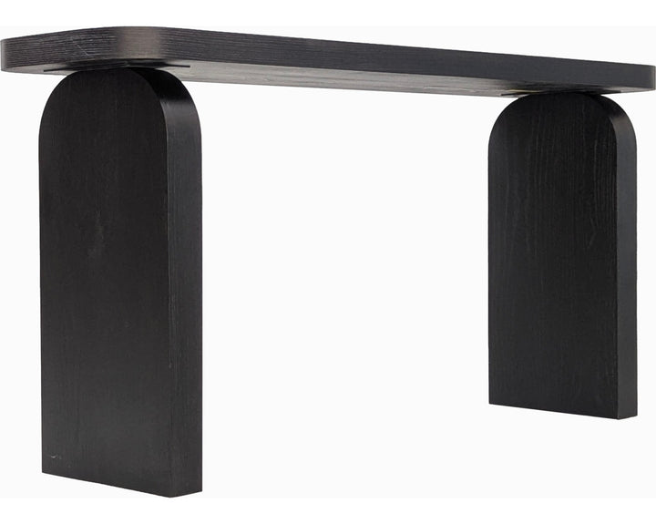 Elora Console Table in Jet — product view on a white background