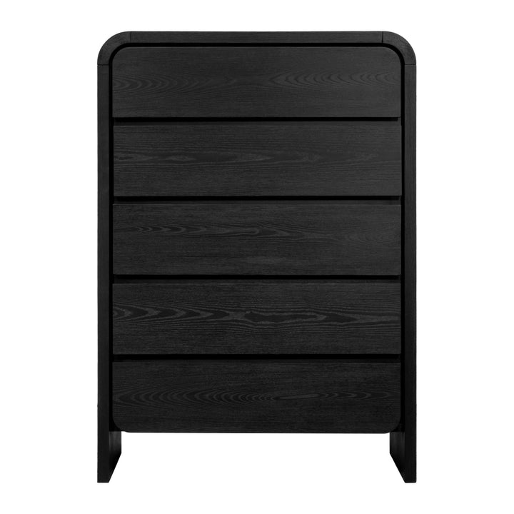 Elora Five Drawer Chest by Modus in Jet — on a white background