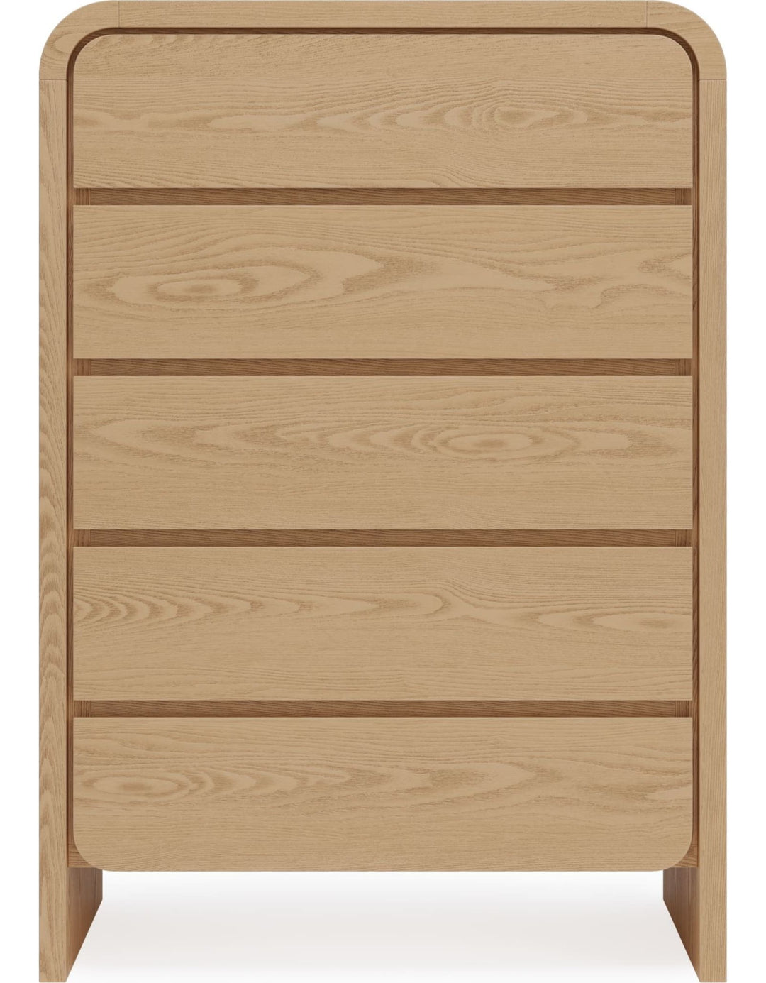 Elora Five Drawer Chest in Timber — on a white background