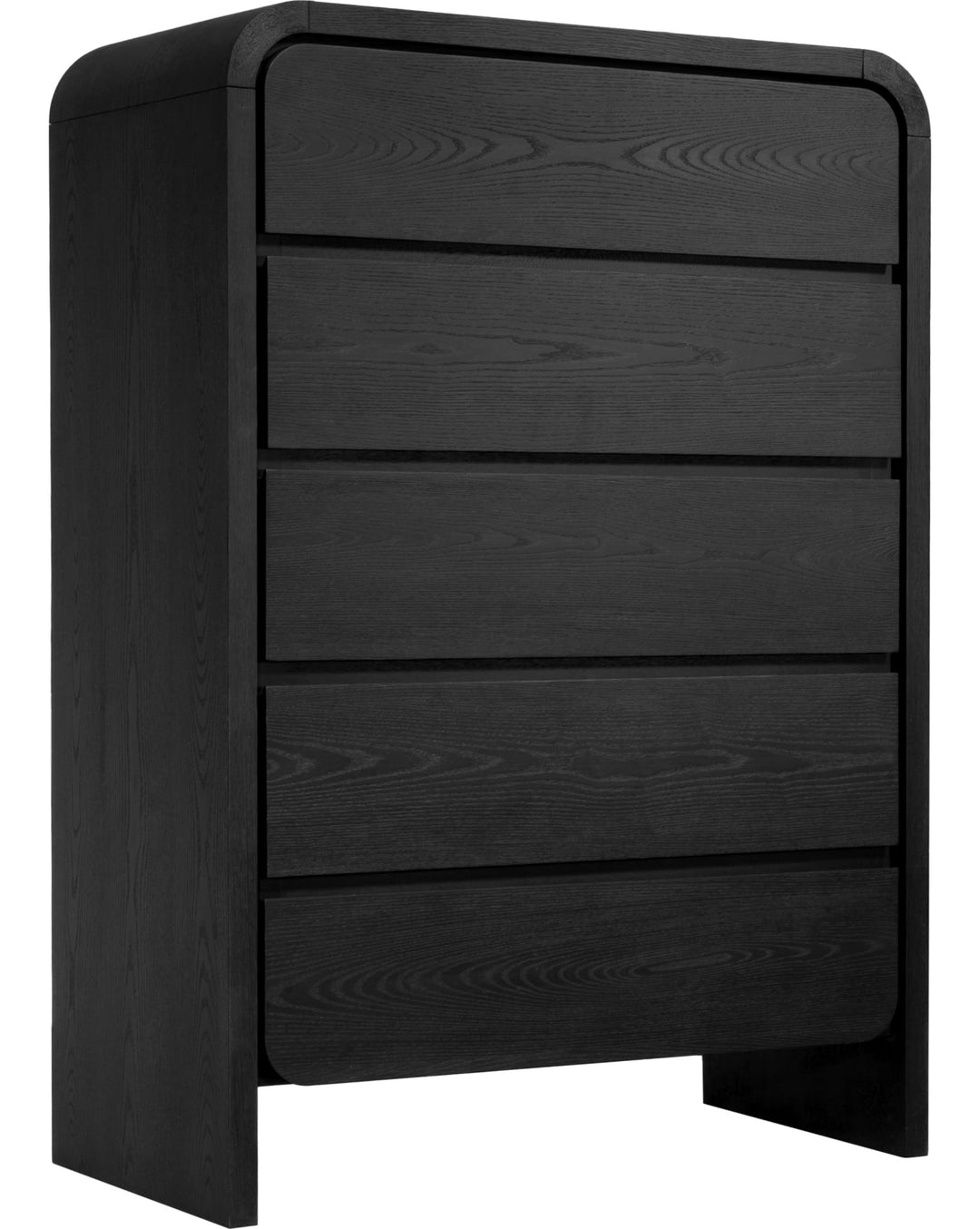 Elora Five Drawer Chest in Jet — on a white background