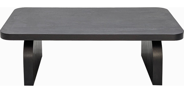 Elora Rectangular Coffee Table in Jet — product view on a white background