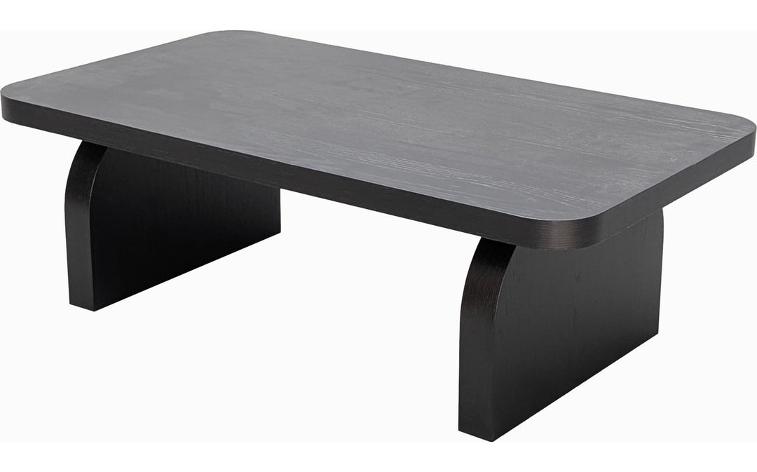 Elora Rectangular Coffee Table in Jet — product view on a white background