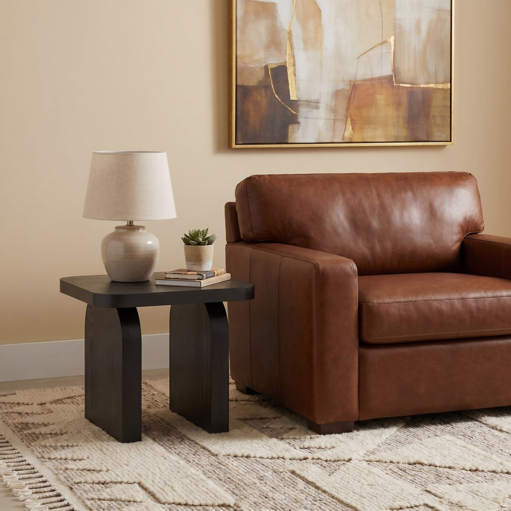 Elora Square End Table in Jet — lifestyle photo