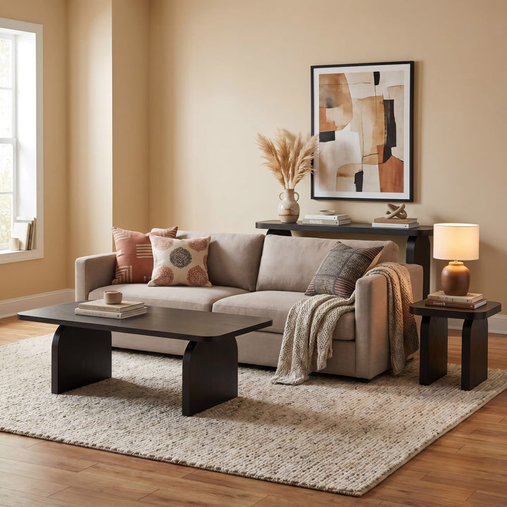 Elora Square End Table in Jet — lifestyle photo
