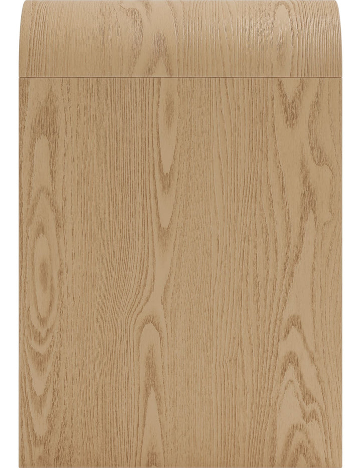 Elora Two Drawer Nightstand in Timber — side view