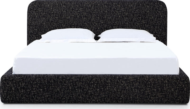 Elora Upholstered Platform Bed in Moonlight Chenille — white background, front view