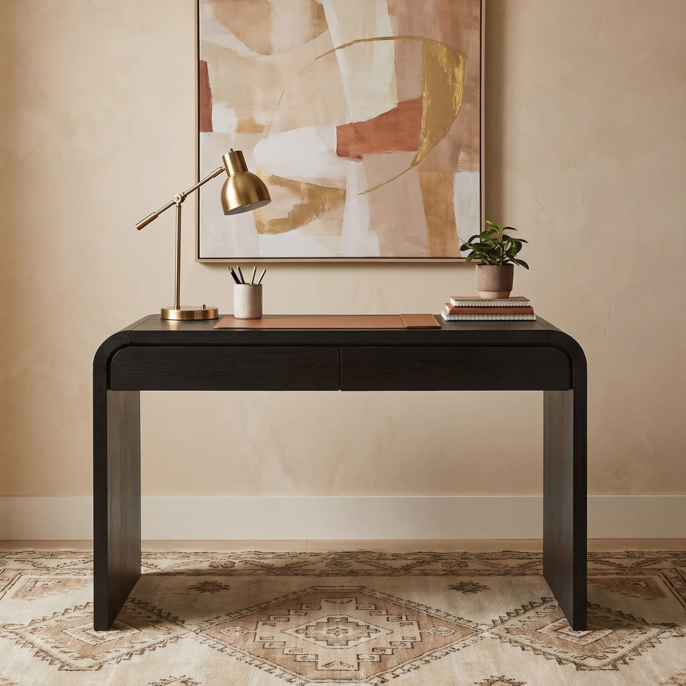 Elora Writing Desk in Jet — lifestyle photo