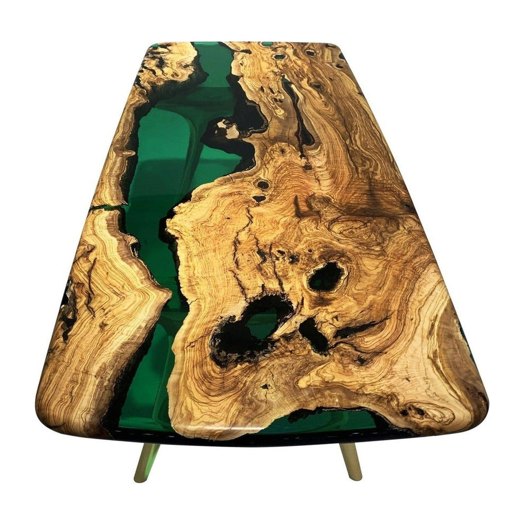 Elysion Green River Olive Wood Dining Table Arditi Collection