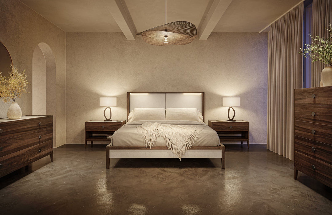 Ema Night Table — lifestyle bedroom, evening
